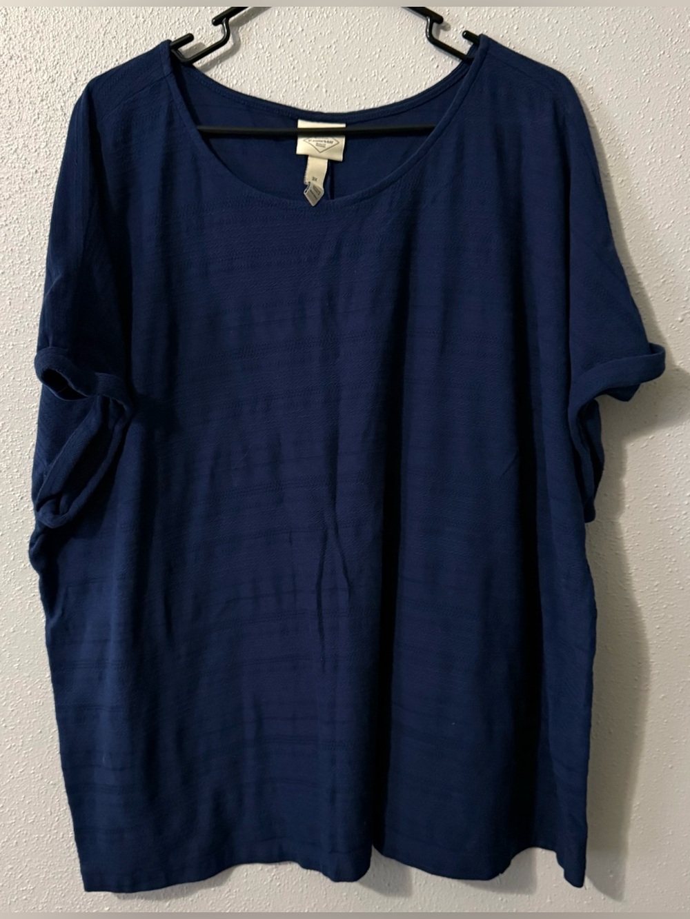 Women's Navy Short Sleeve Scoop Neck Top - St John’s Bay